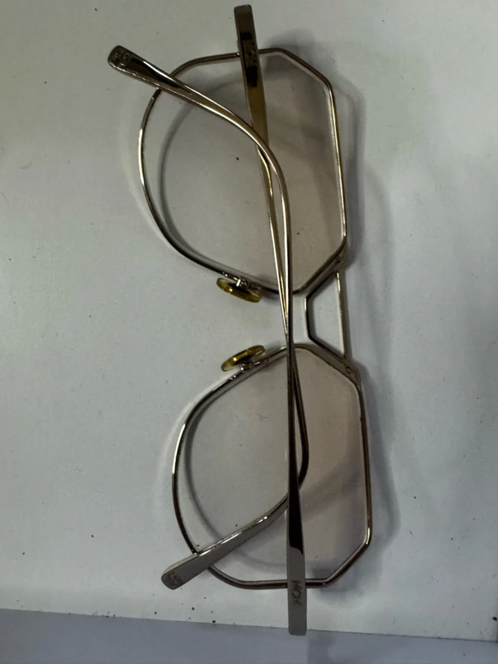 MCM Silver Metal Geometric Frame Glasses
